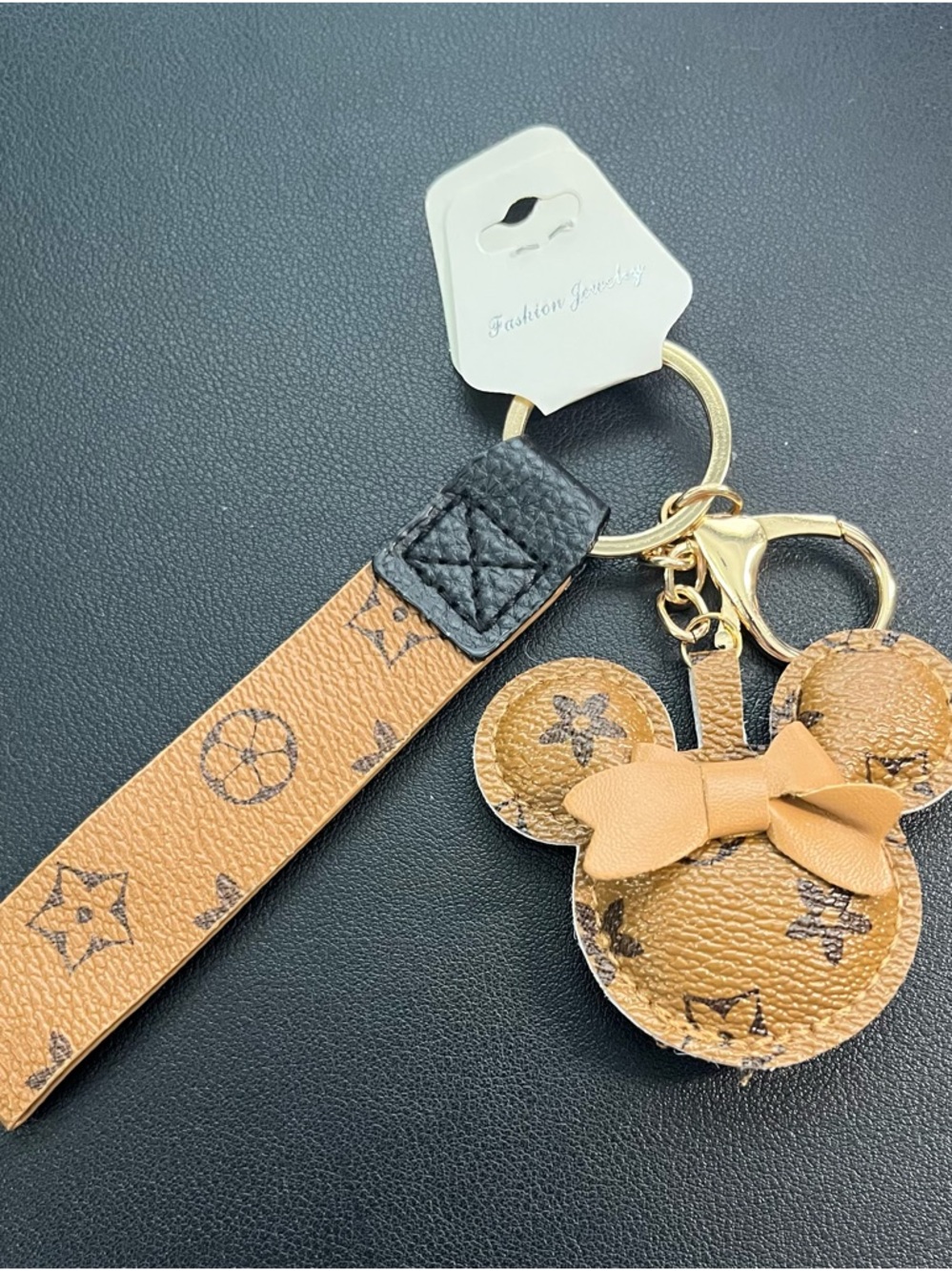 Tan Minnie Mouse Keychain/Bag Charm - Fashion Jewelry